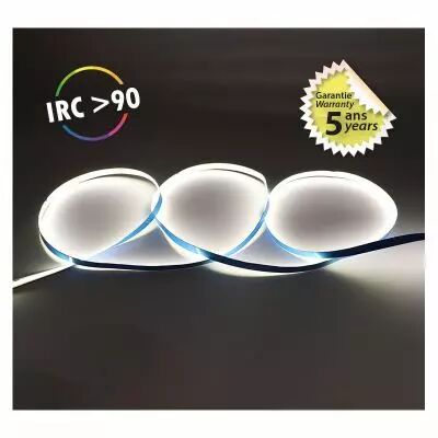 BANDEAU COB 4000K 5M 320LED/M ET 9W/M IP20 24V 5ANS  (100517)