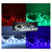 BANDEAU RGB + BLC 5M 60LED ET 9W/M IP67 24V TUBE SILICONE (100433)