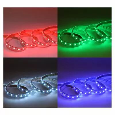 BANDEAU RGB 5M 60LED ET 9W/M IP67 12V TUBE SILICONE (100420)
