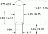 Bipin 5,7x16 2,5v 350ma lent (018602)