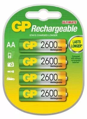 Blister de 4 piles rechargeables AA / 2600 mAh NiM