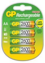 Blister de 4 piles rechargeables AA / 2600 mAh NiM