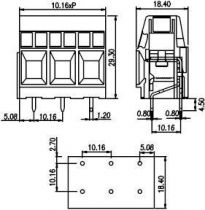 Bloc de jonction à vis 2p h p10,16 modul p/ci