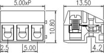 Bloc de jonction à vis 2p h p5 modul enfichable