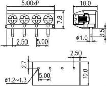 Bloc de jonction à vis 2p v p5 modul p/ci