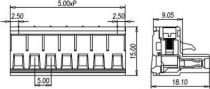 Bloc de jonction à vis 3p h p5 enfichable