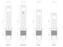 Bloc escamotable à 4 prises- schuko (EBP04LN-G)