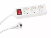 Bloc multiprise, 3 prises avec interrupteur - c&acirc;ble de 3 m (EB3S-3-G)