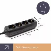 Bloc multiprise, 4 prises (EB4BL-G)