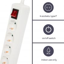 Bloc multiprise, 4 prises avec interrupteur (EB4S-G)