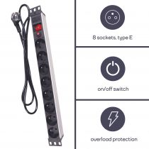 Bloc multiprise, 8 prises (EBP08PDU)