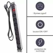 Bloc multiprise, 8 prises (EBP08PDU)