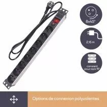Bloc multiprise, 8 prises (EBP08PDU)