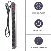 Bloc multiprise, 8 prises (EBP08PDU-G)