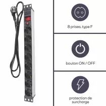 Bloc multiprise, 8 prises (EBP08PDU-G)