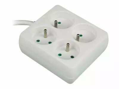 Bloc multiprises - terre francaise - 4 fiches - carre - 3 x 1.5mm� (EB22)