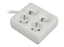 Bloc multiprises - terre francaise - 4 fiches - carre - 3 x 1.5mm² (EB22)