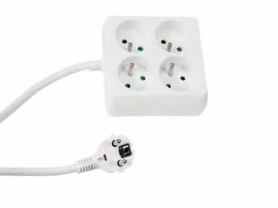 Bloc multiprises - terre francaise - 4 fiches - carre - 3 x 1.5mm� (EB22)