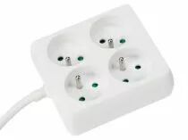 Bloc multiprises - terre francaise - 4 fiches - carre - 3 x 1.5mm&sup2; (EB22)