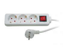 Bloc multiprises, 3 prises + interrupteur, 3 x 1.5 mm² (EB3S-G)
