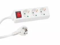 Bloc multiprises, 3 prises + interrupteur, 3 x 1.5 mm&sup2; (EB3S-G)