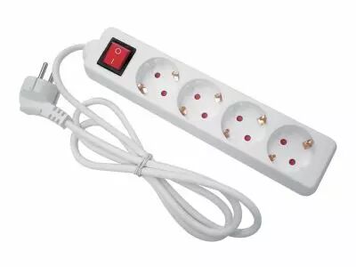 Bloc multiprises, 4 prises + interrupteur (EB4S-3-G)
