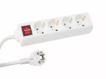 Bloc multiprises, 4 prises + interrupteur (EB4S-3-G)