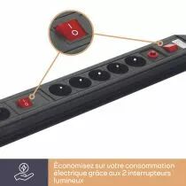 Bloc multiprises 10 prises avec protection contre les surcharges (EBP10N)