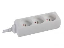 Bloc multiprises 3 prises - terre francaise - 3 x 1.5mm² (EB3)