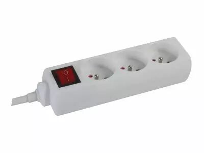 Bloc multiprises 3 prises - terre francaise - avec interrupteur - 3 x 1.5mm� (EB3S)