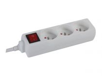Bloc multiprises 3 prises - terre francaise - avec interrupteur - 3 x 1.5mm² (EB3S)
