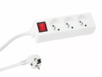 Bloc multiprises 3 prises - terre francaise - avec interrupteur - 3 x 1.5mm� (EB3S)