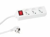 Bloc multiprises 3 prises - terre francaise - avec interrupteur - 3 x 1.5mm&sup2; (EB3S)