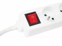 Bloc multiprises 3 prises - terre francaise - avec interrupteur - 3 x 1.5mm&sup2; (EB3S)