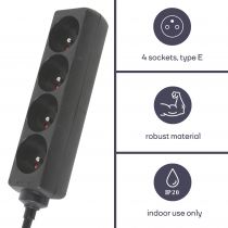 Bloc multiprises 4 prises - noir (EB4BLN)