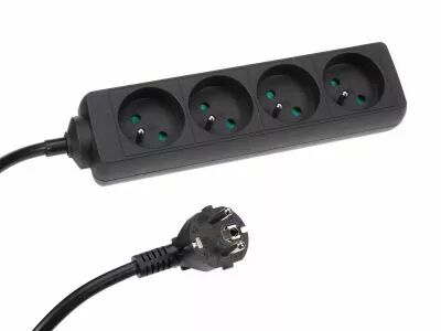 Bloc multiprises 4 prises - noir (EB4BLN)