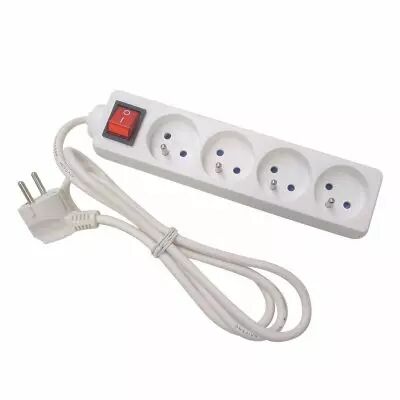 Bloc multiprises 4 prises - terre francaise - avec interrupteur - 3 x 1.5mm� (EB4S)