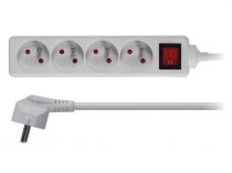 Bloc multiprises 4 prises - terre francaise - avec interrupteur - 3 x 1.5mm² (EB4S)