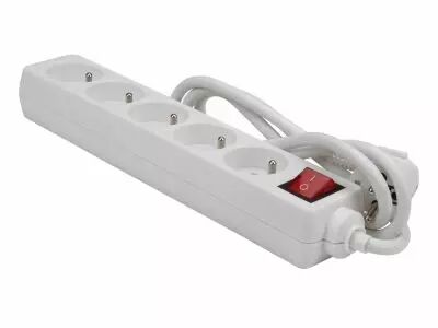 Bloc multiprises 5 prises - terre francaise - avec interrupteur - 3 x 1.5mm� (EB5S)