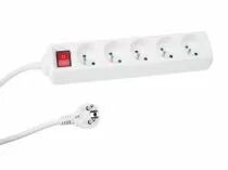 Bloc multiprises 5 prises - terre francaise - avec interrupteur - 3 x 1.5mm&sup2; (EB5S)