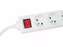 Bloc multiprises 5 prises - terre francaise - avec interrupteur - 3 x 1.5mm&sup2; (EB5S)