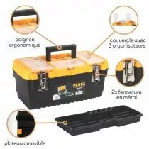 Bo&icirc;te &agrave; outils 16 &agrave; fermetures m&eacute;talliques (OM16M)
