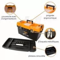 Bo&icirc;te &agrave; outils 22 &agrave; fermetures m&eacute;talliques (OM22M)