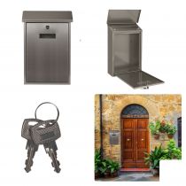 BOÎTE AUX LETTRES - BERLIN - INOX - 27 x 36,5 x10 cm (BG52000)