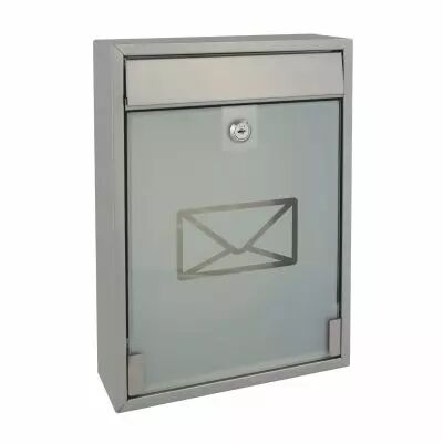 BO�TE AUX LETTRES - MILAN - ARGENT - 36 x 26 x 8 cm (BG41003)