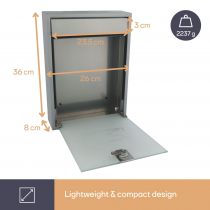 BOÎTE AUX LETTRES - MILAN - ARGENT - 36 x 26 x 8 cm (BG41003)