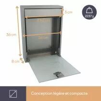 BO&Icirc;TE AUX LETTRES - MILAN - ARGENT - 36 x 26 x 8 cm (BG41003)