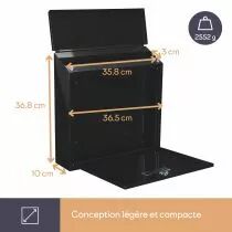 BO&Icirc;TE AUX LETTRES - MONACO - NOIR - 36,8 x 36,5 x 10 cm (BG30002)