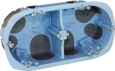 Bo�te d\'encastrement cloison s�che � vis sp�cial bbc - 2 postes - horizontal/vertical - profondeur 40mm - entraxe 71mm (52064)