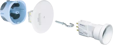Bo�te dcl point de centre sp�cial bbc + fiche/douille dcl e27 diam�tre 67 mm (53062)